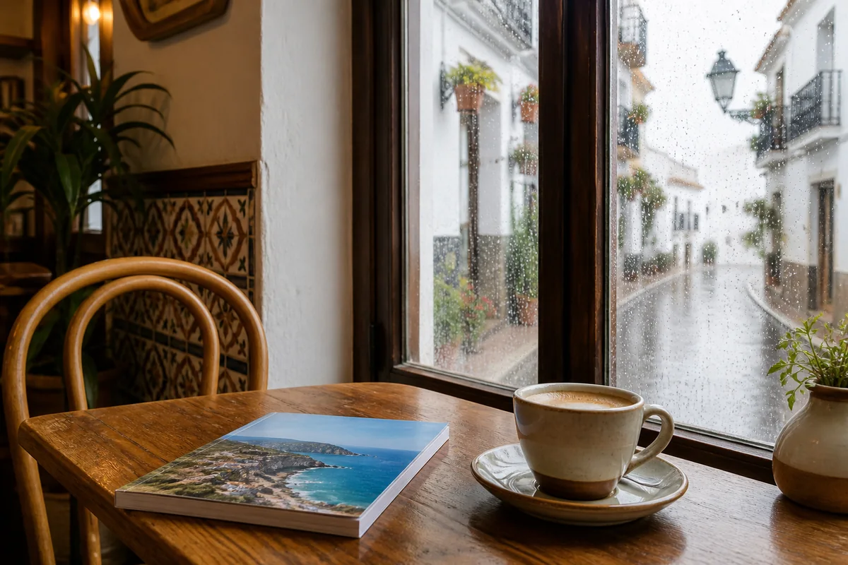 Cafetería acogedora en Nerja para descansar durante un día de lluvia